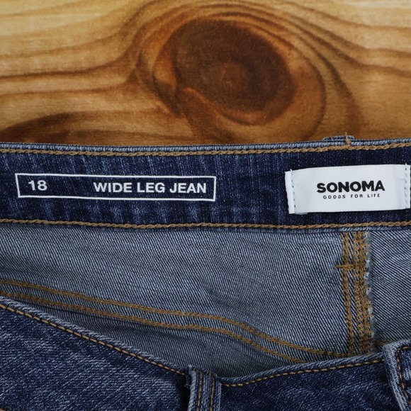 Sonoma Goods For Life Jean Shorts Womens Sz 18 Blue Medium Wash Denim Button Fly - Picture 6 of 7